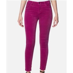 J Brand Womens Alana Purple Velvet High Rise Skinny Crop Jeans Size 25 - New